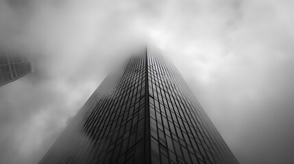 Urban Majesty: A Towering Skyscraper Reaching for the Heavens, Symbolizing Ambition, Progress, and Modern Architectural Brilliance in the Cityscape Landscape.