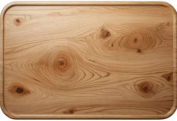 Empty Wooden Chopping Block for Food Preparation on transparent background PNG file