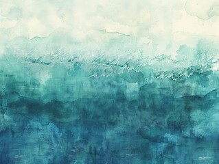 A soothing watercolor texture with gradients of teal, turquoise, and white, mimicking the calm waves of a tranquil sea