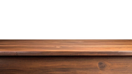 Empty wooden table top Brown For displaying product ,The background is transparent.