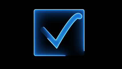 Glowing Blue Checkmark Symbol