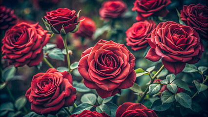 Obraz premium dark red roses vintage 