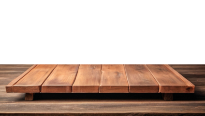 Empty wooden table top Brown For displaying product ,The background is transparent.