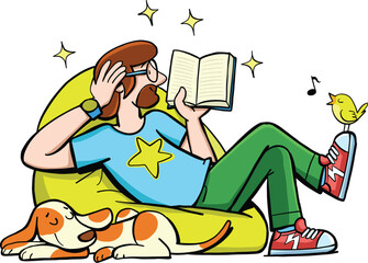 man's best friends in relaxation