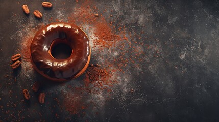 Creative Food Concept: Chocolate Glaze Donut

