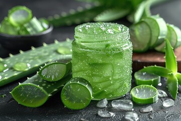 Soothing Aloe Vera Gel Aloe vera gel for soothing and hydrating the skin, promoting natural skincare