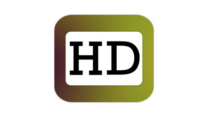 HD icon with gradient border