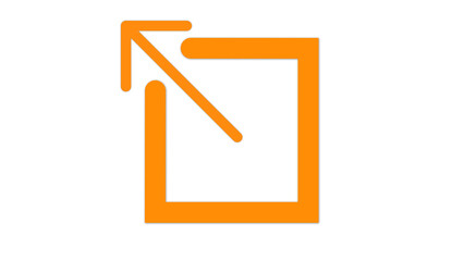 Orange square with outward arrow