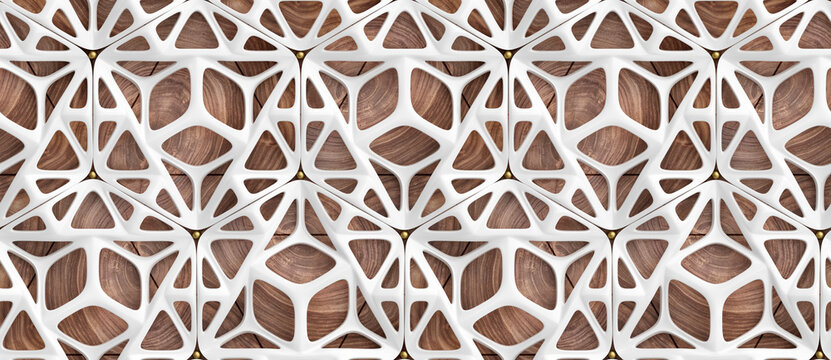 3d hard metal frame tiles on gray concrete background