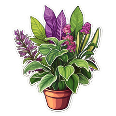 a sticker of a decorative plants