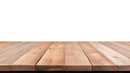 Empty wooden table top Brown For displaying product ,The background is transparent.