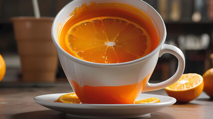 The Enigma of the Orange Liquid: Unraveling Mysteries in a Huge Cup"
