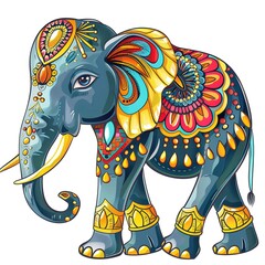 Obraz premium Elephant ethnic fusion fashion