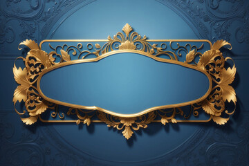 Luxury large mandala background with Blue color and empty place for your text and logo, Generative AI