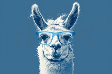 A llama wearing glasses, perfect for educational or quirky designs