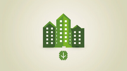 Green city and trees represent clean energy concept