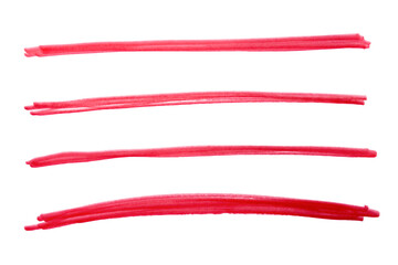 Red hand drawn stroke lines transparent background design element