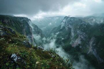 Majestic mountain landscape showcasing the beauty of nature with lush greenery and beautiful skies.