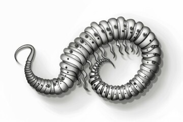 Spiral shaped object with a hook on top, suitable for industrial and mechanical concepts