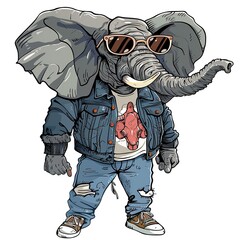 Elephant hipster fashion