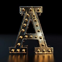 a capital letter in gold on a flat background