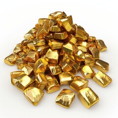 gold nuggets and bars realistic and shiny
