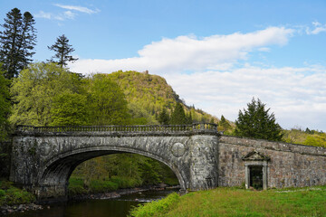 Fototapeta premium Bridge over the river Aray. It's a stone bridge in Inveraray, a small town in Argyll & Bute in Scotland.