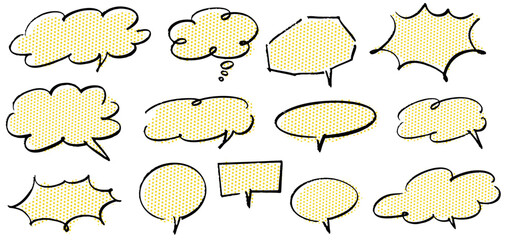 ラフな手描きの吹き出しセット。