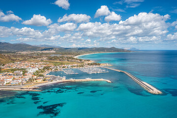 Aerial View of La Caletta, Siniscola, province of Nuoro, Sardinia