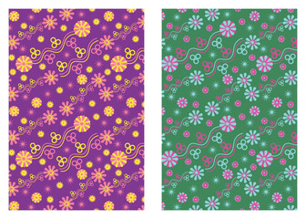 Flower based seamless floral pattern vector design