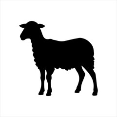 Cute lamb silhouette isolated on white background. Lamb icon vector illustration design.