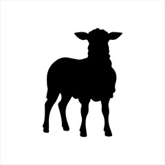 Cute sheep lamb silhouette isolated on white background. Lamb icon vector illustration design.