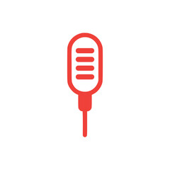 Microphone icon on white background. Vector illustration in trendy flat style