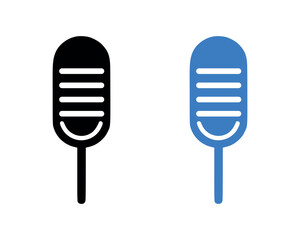 Microphone icon on white background. Vector illustration in trendy flat style