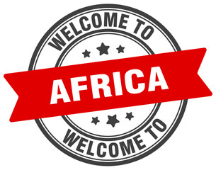 Welcome to Africa stamp. Africa round sign