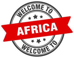 Welcome to Africa stamp. Africa round sign
