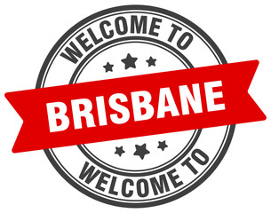 Welcome to Brisbane stamp. Brisbane round sign