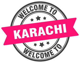 Welcome to Karachi stamp. Karachi round sign