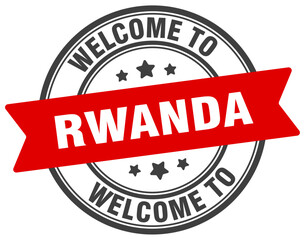 Welcome to Rwanda stamp. Rwanda round sign