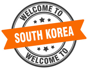 Welcome to South Korea stamp. South Korea round sign