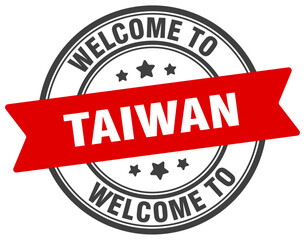 Welcome to Taiwan stamp. Taiwan round sign