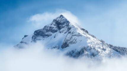 Mountain landscape in snow