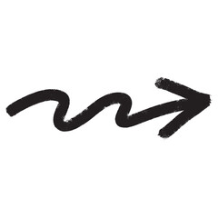 Hand drawn vector arrow doodle on white background. Bold brush drawn arrow. vector illustration.