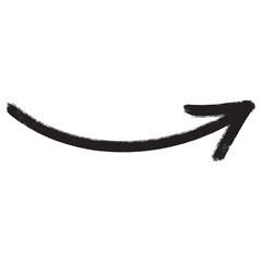 Hand drawn vector arrow doodle on white background. Bold brush drawn arrow. vector illustration.