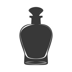 Fototapeta premium Silhouette perfume bottle black color only