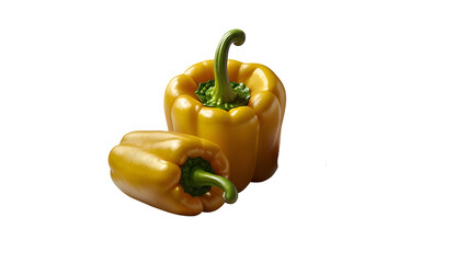 yellow  Bell pepper  Isolated On PNG  Background. Generated by AI