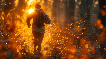 Fototapeta premium PURT: Person Running Through the Park
