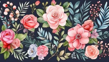 floral wall on black background