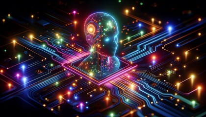 Obraz premium An Abstract 3D Background of Deep Learning for AI in Business Concept