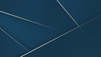 4k navy blue elegant geometric dynamic digital background. Brown beige metallic lines on dark polygonal diagonal backdrop Sea wave trendy color. Winter vintage luxury Christmas palette. Deluxe banner